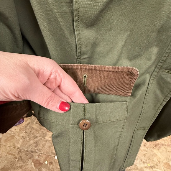 Vintage L.L. Bean Barn Jacket Olive & Brown Size 3X Corduroy, Flannel Lined - Picture 9 of 9